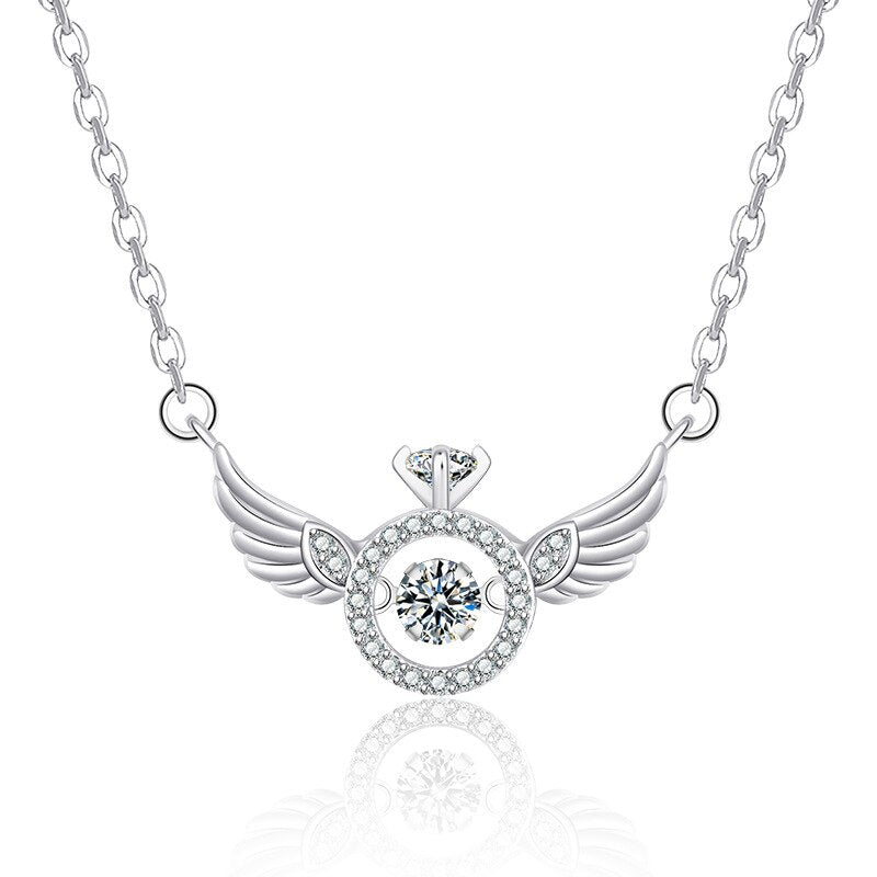 Angel Wings Smart Clavicle Necklace Advanced Feeling Versatile Beating Necklace