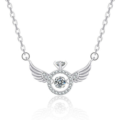 Angel Wings Smart Clavicle Necklace Advanced Feeling Versatile Beating Necklace