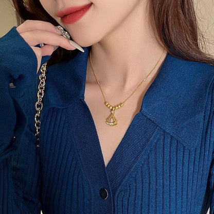 Beaded Beats Dancing Zircon Diamond Lucky Ginkgo Leaf Necklace