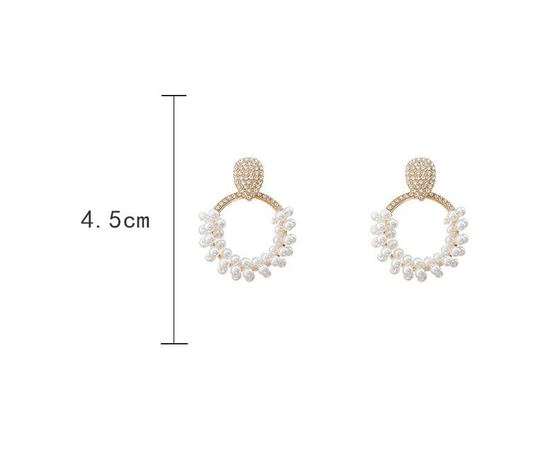 Rhinestone Pearl Hoop Earrings