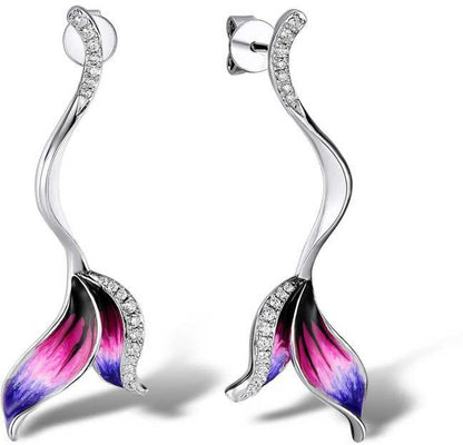 Long beautiful flower shape earrings Alloy Stud Earring