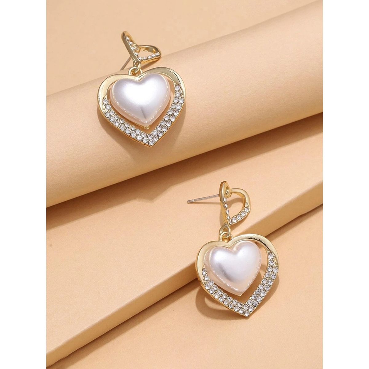 Korean Earring Claw Ear Drop Earrings for Women Big Pearl