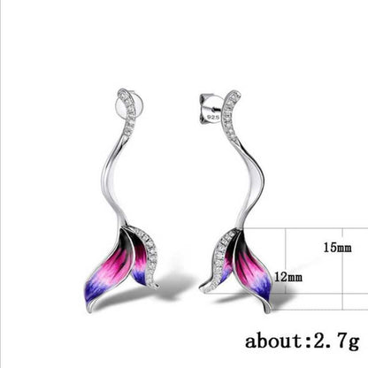 Long beautiful flower shape earrings Alloy Stud Earring