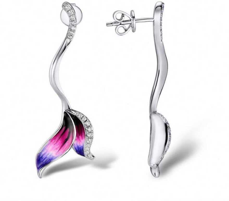 Long beautiful flower shape earrings Alloy Stud Earring
