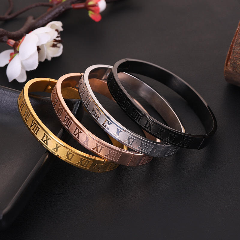 Stainless Steel Bracelets Roman Numerals