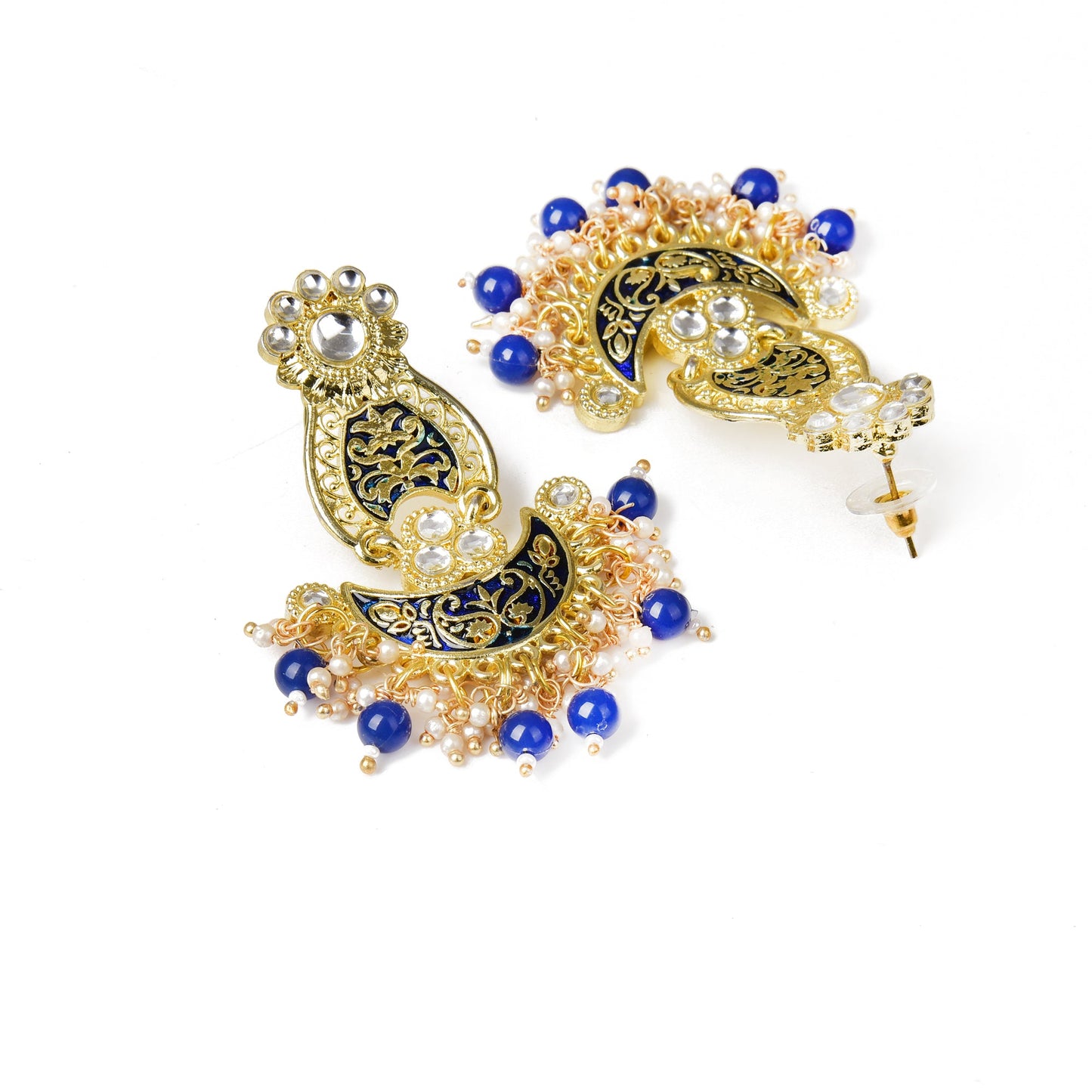Pearls Enameling Multiple Layered Chandbali Earring