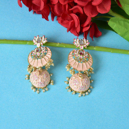 Classic Enamelled Jhumki Earring For Women