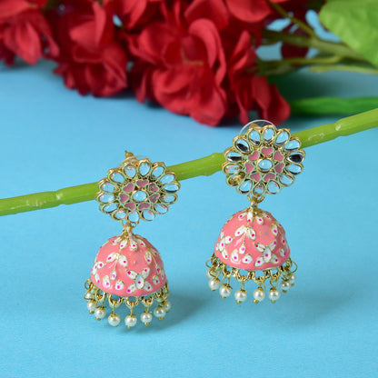 Beautifully Enamelled Jhumki Earring