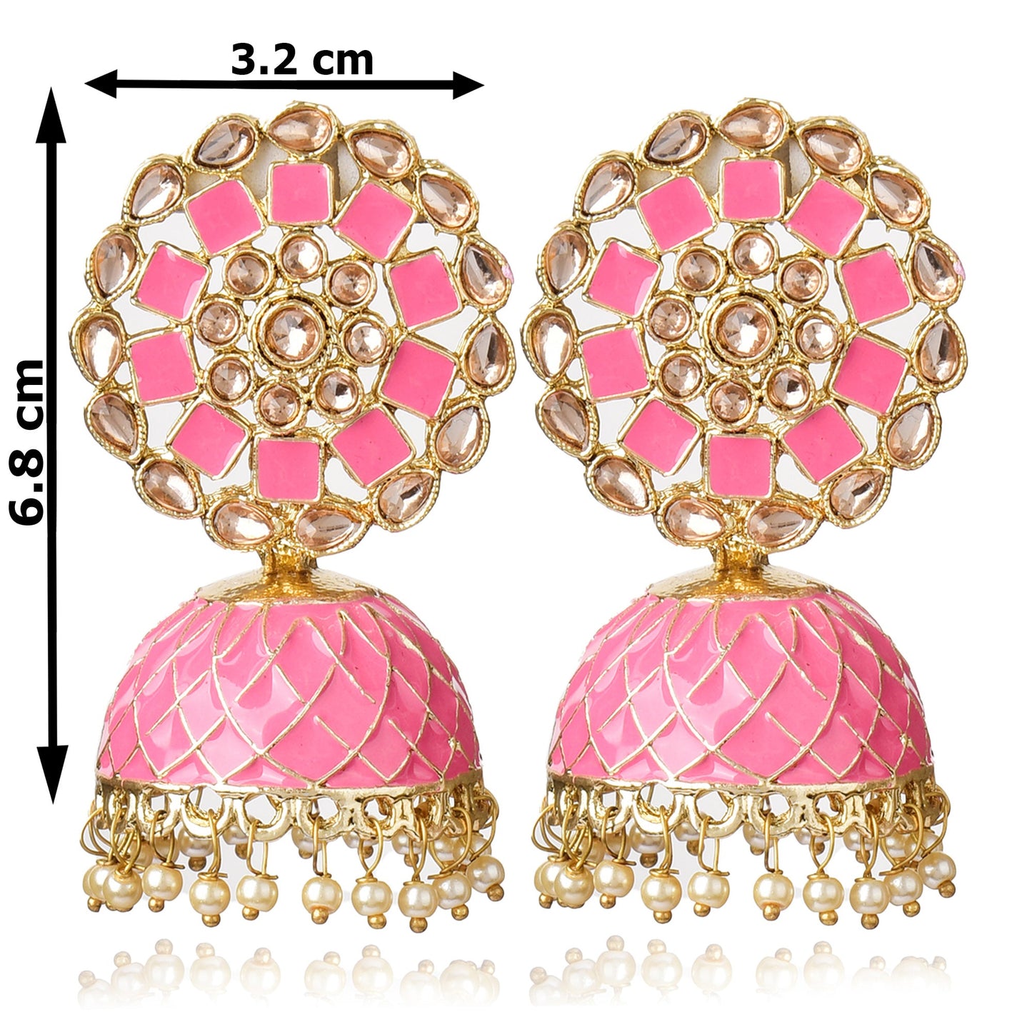 Beautifully Enamelled Traditional Jhumki Earring