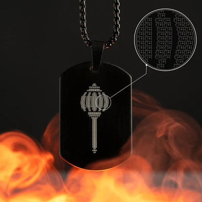 Ram Ram Engraved Gada Pendant with chain