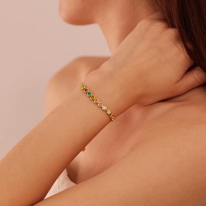 18K Real Gold Plated Candy Colorful Zircon Bracelet