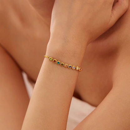 18K Real Gold Plated Candy Colorful Zircon Bracelet