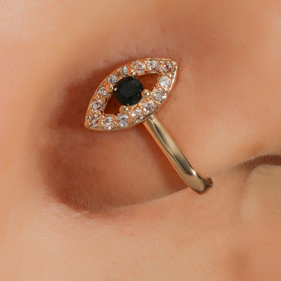 Ethonica Eye Shape Gold-plated Non Piercing Nose Ring