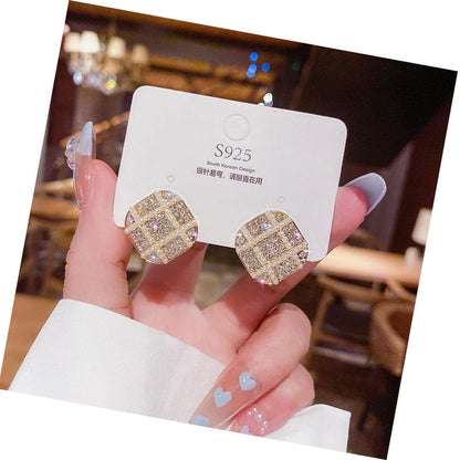 Gold-Tone Crystal and Pearl Embellished Stud Earrings