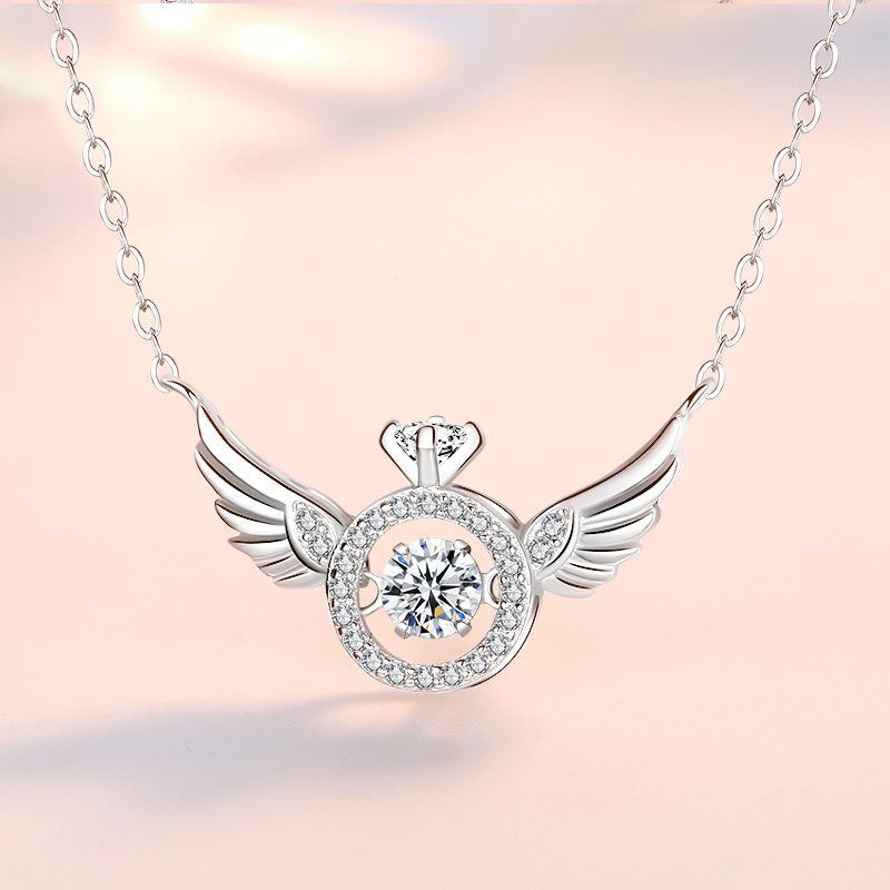 Angel Wings Smart Clavicle Necklace Advanced Feeling Versatile Beating Necklace