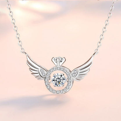 Angel Wings Smart Clavicle Necklace Advanced Feeling Versatile Beating Necklace