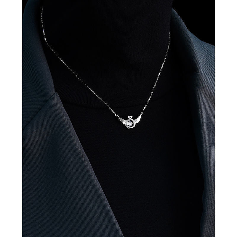 Angel Wings Smart Clavicle Necklace Advanced Feeling Versatile Beating Necklace