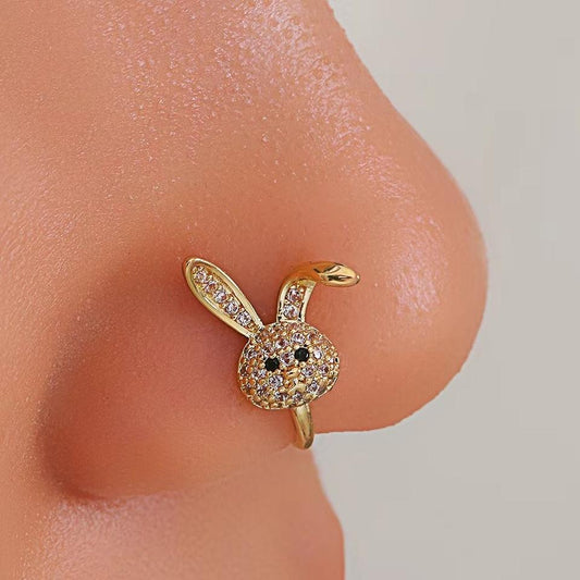 Ethonica Rabbit Shape Gold-plated Nose Ring