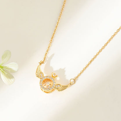 Angel Wings Smart Clavicle Necklace Advanced Feeling Versatile Beating Necklace