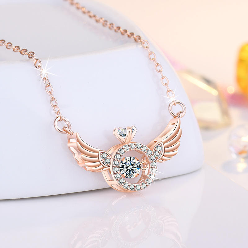 Angel Wings Smart Clavicle Necklace Advanced Feeling Versatile Beating Necklace