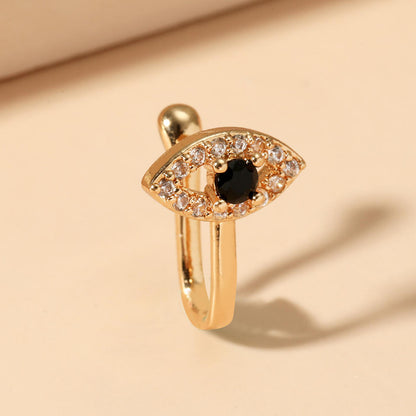 Ethonica Eye Shape Gold-plated Non Piercing Nose Ring