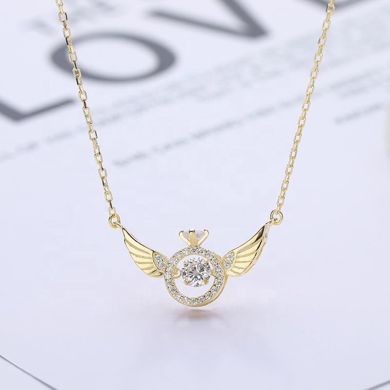Angel Wings Smart Clavicle Necklace Advanced Feeling Versatile Beating Necklace