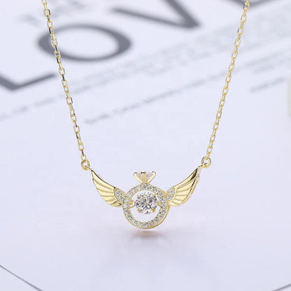 Angel Wings Smart Clavicle Necklace Advanced Feeling Versatile Beating Necklace