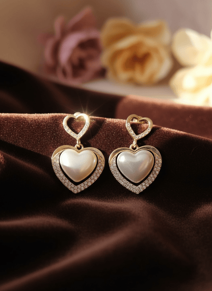 Korean Earring Claw Ear Drop Earrings for Women Big Pearl