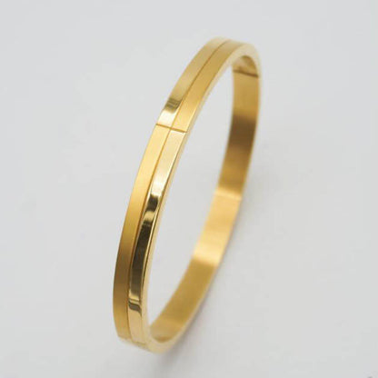 Stainless Steel Cross Line Groove Bangles Bracelets