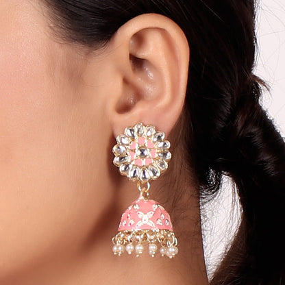 Beautifully Enamelled Jhumki Earring