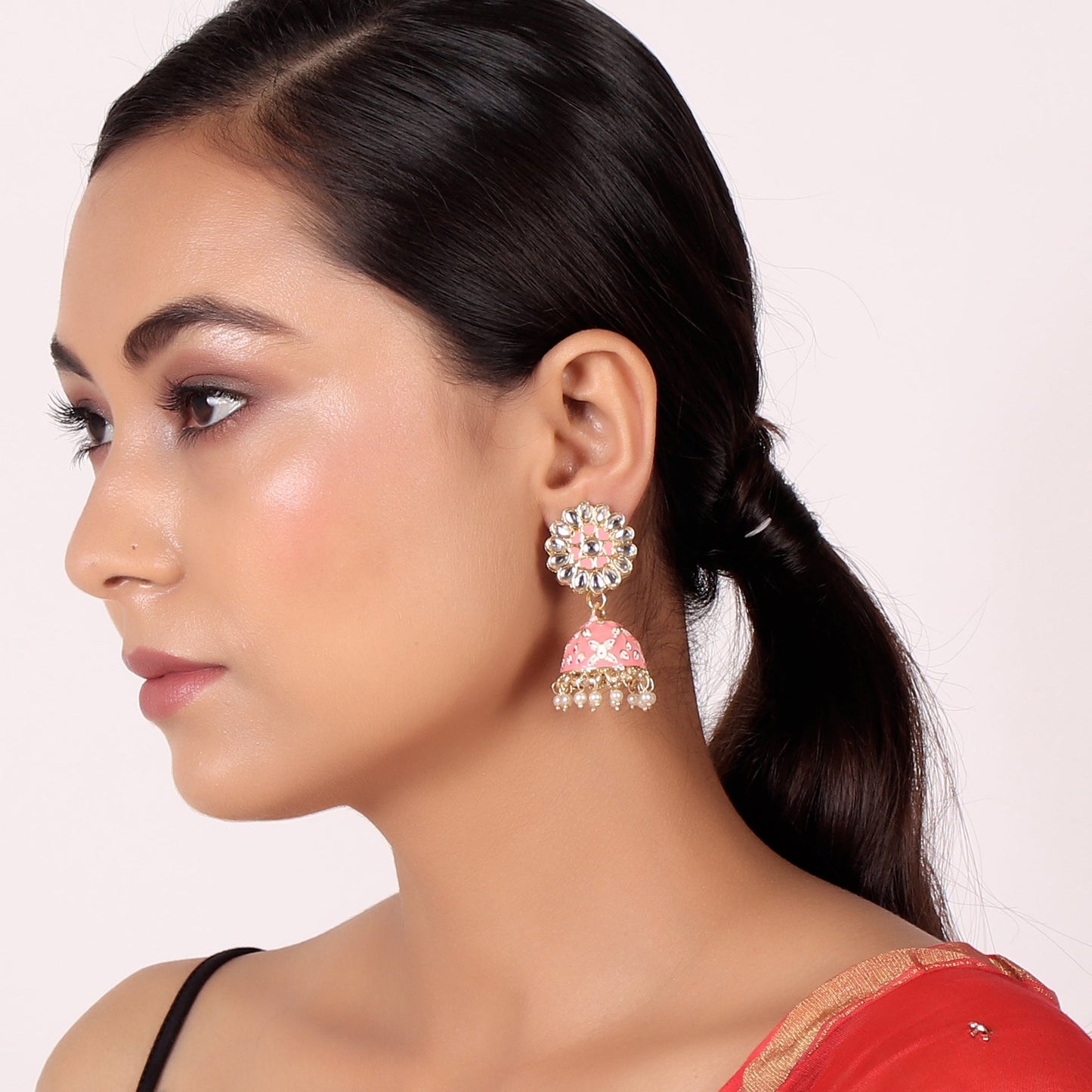 Beautifully Enamelled Jhumki Earring