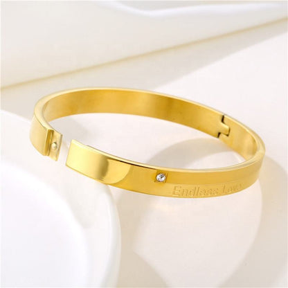 Titanium Steel Endless Love Men's Bracelet ( Openable)