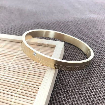 Titanium Steel Endless Love Men's Bracelet ( Openable)