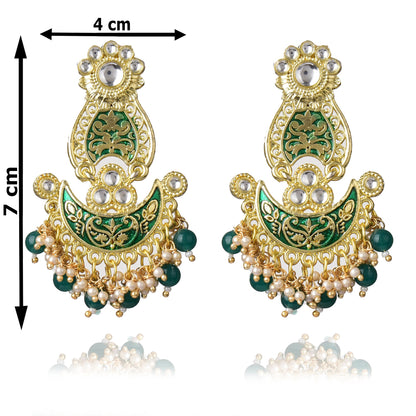 Pearls Enamelling Mutiple Layered Chandbali Earring