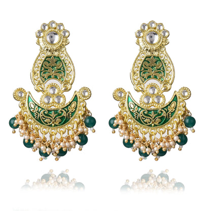Pearls Enamelling Mutiple Layered Chandbali Earring