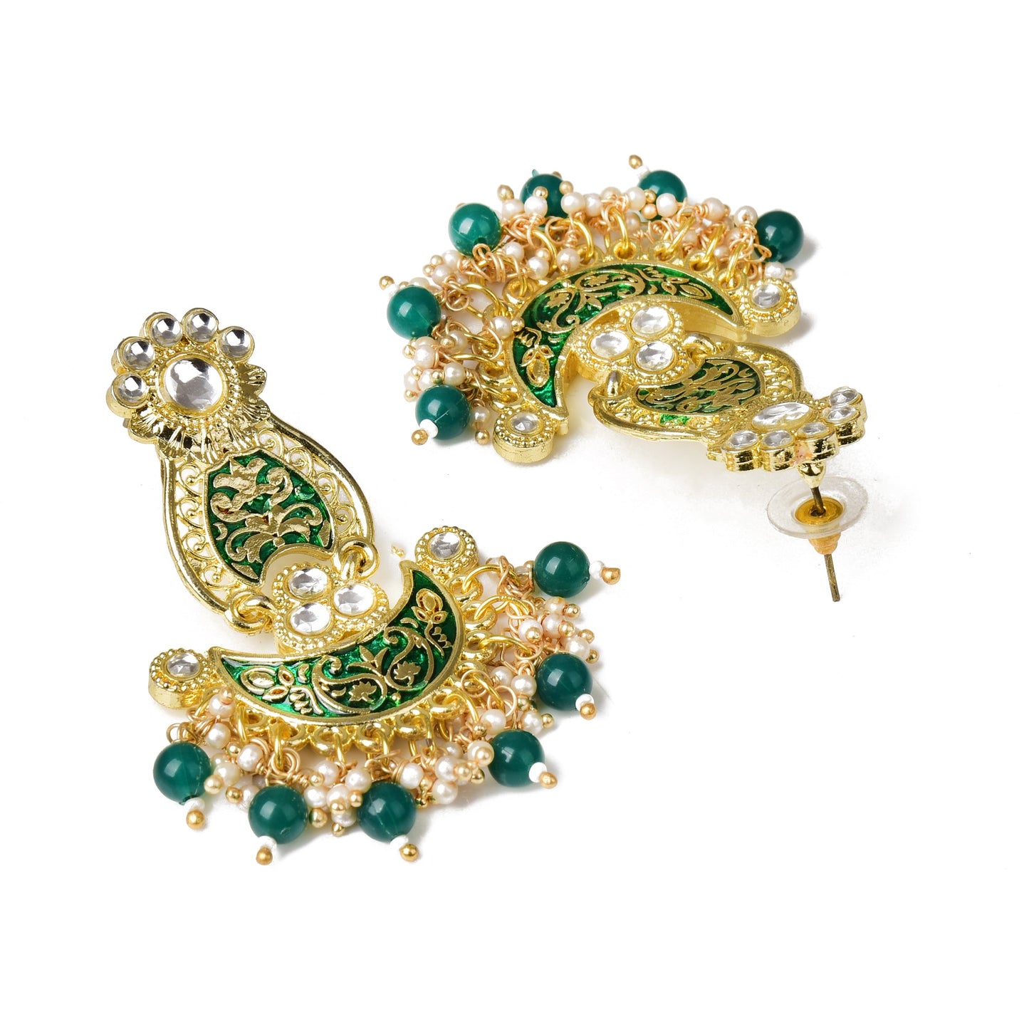 Pearls Enamelling Mutiple Layered Chandbali Earring