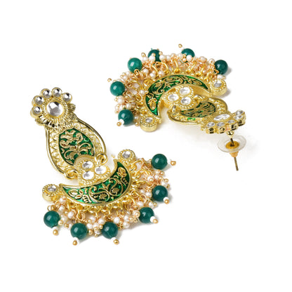 Pearls Enamelling Mutiple Layered Chandbali Earring