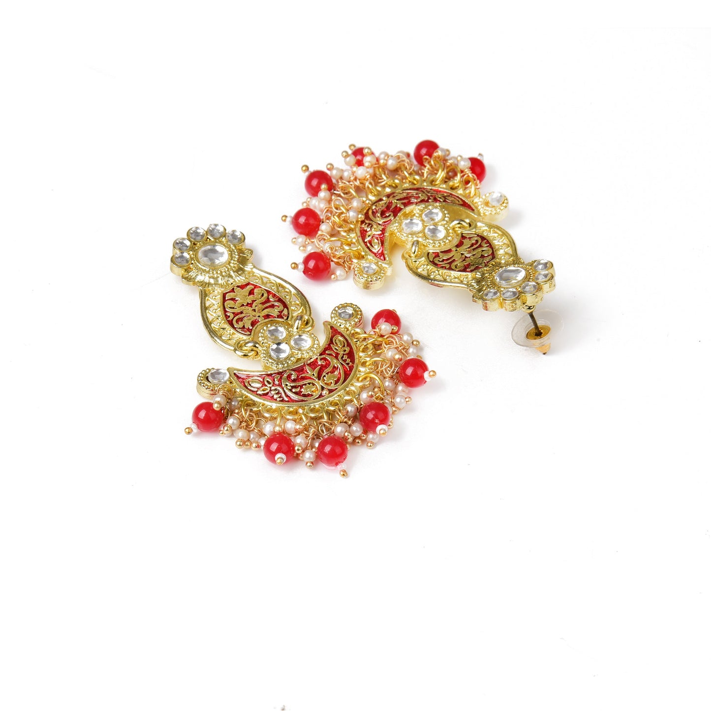 Pearls Enamelling Mutiple Layered Chandbali Earring