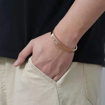 Titanium Steel Endless Love Men's Bracelet ( Openable)