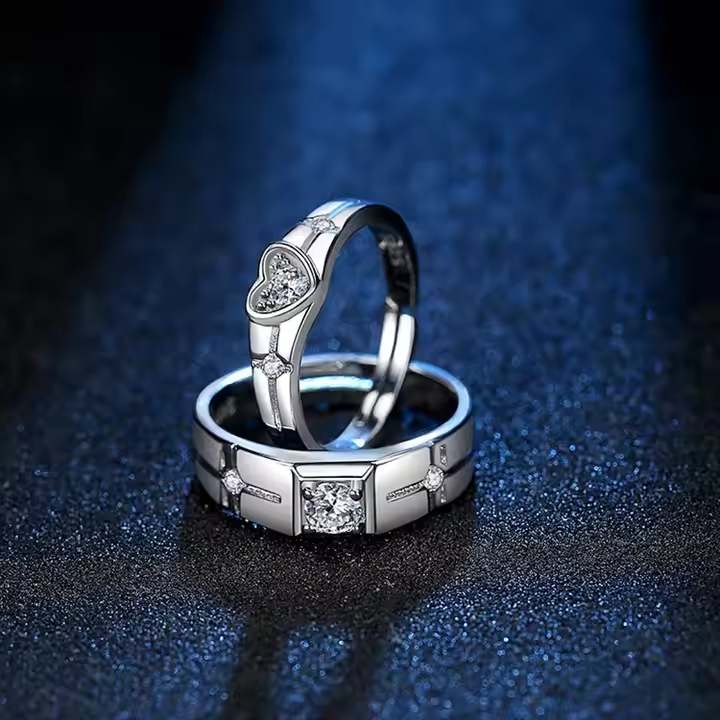 Crystal Zircon Adjustable Rings For Couples