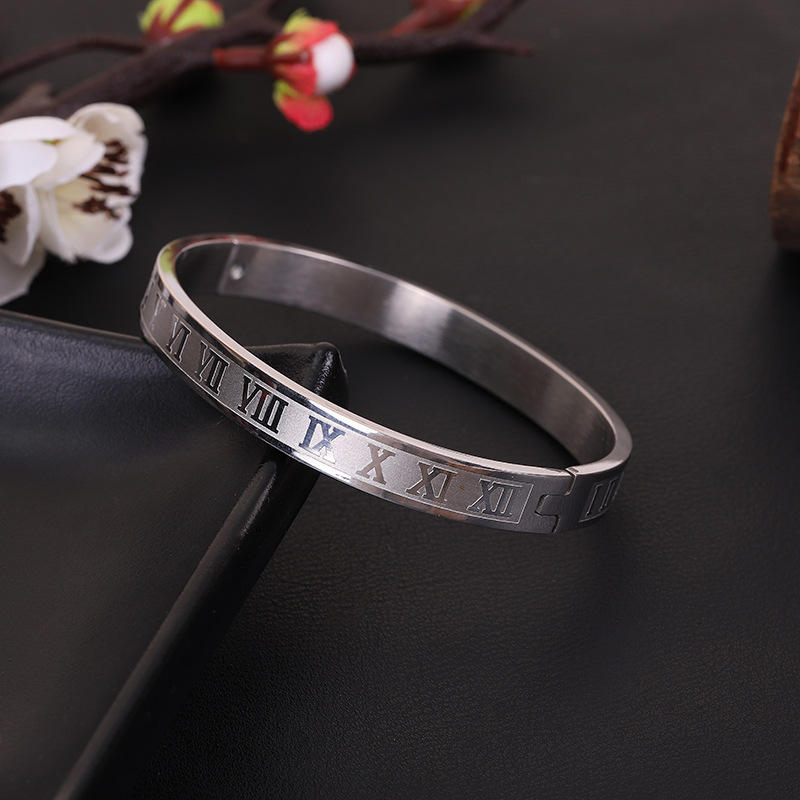 Stainless Steel Bracelets Roman Numerals