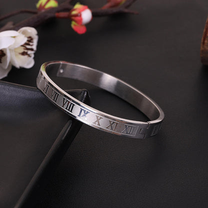 Stainless Steel Bracelets Roman Numerals