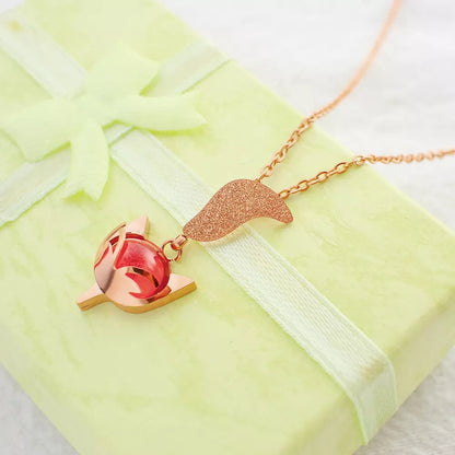 18k Gold Plated Non Tarnish Stainless Steel Cute Fox Animal Pendant Necklace