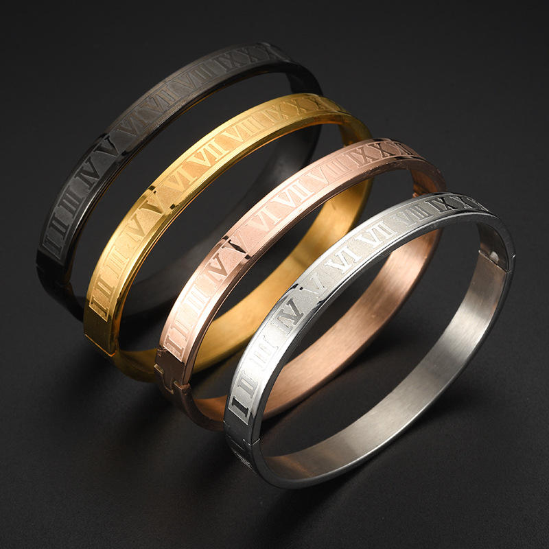 Stainless Steel Bracelets Roman Numerals