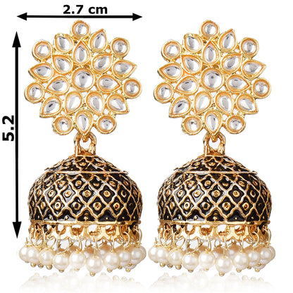 Gold Plated Brass Kundan Stones Earrings