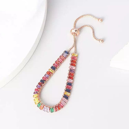 Adjustable Colourful Cubic Zirconia Tennis bracelet