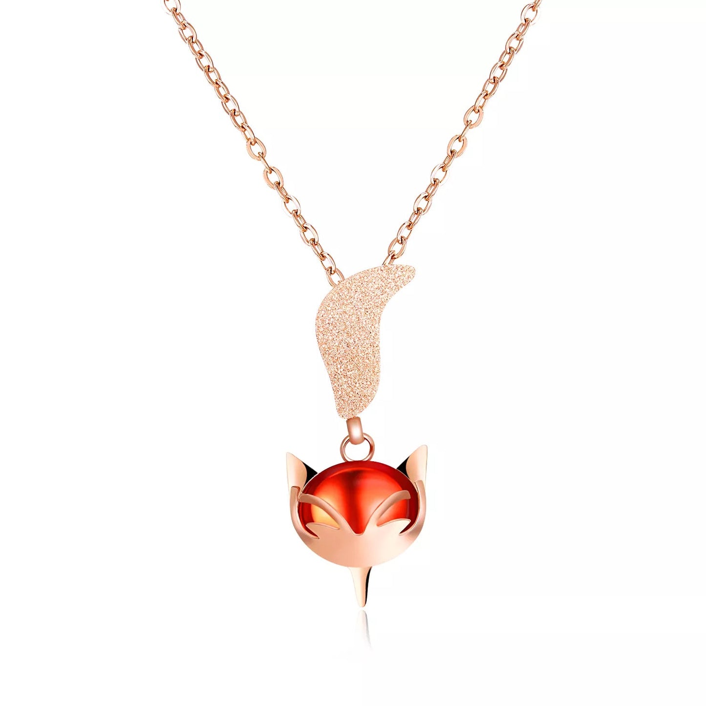 18k Gold Plated Non Tarnish Stainless Steel Cute Fox Animal Pendant Necklace