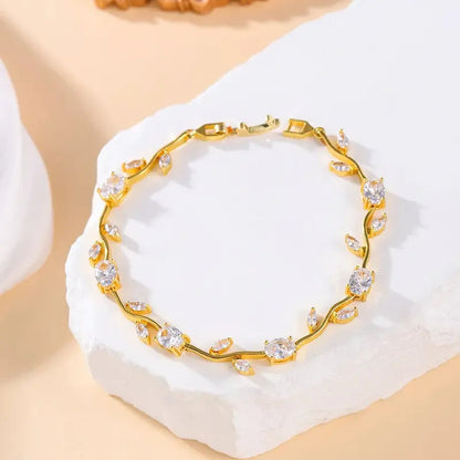 18K Gold Plated Stainless steel Anti Tarnish Tulip Flower Bracelet