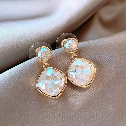 Square Cushion Cut Pendant with Round Stud