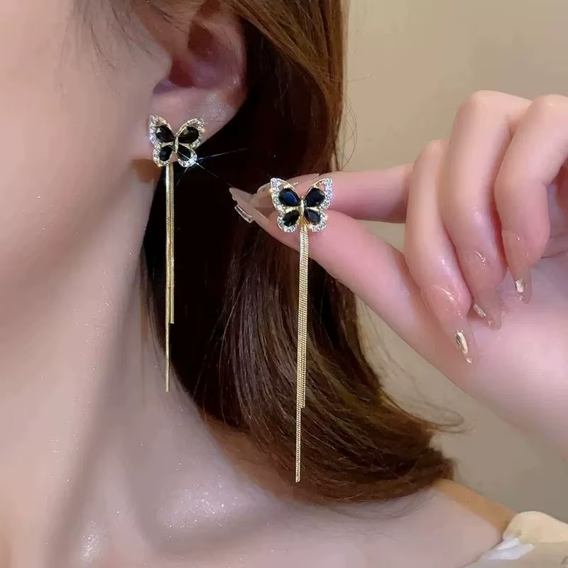 Ethonica Butterfly Crystal Stud Earrings